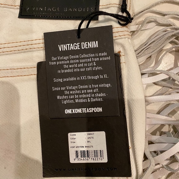 One Teaspoon Vintage Western Fringe Bandits Denim - Picture 5 of 5